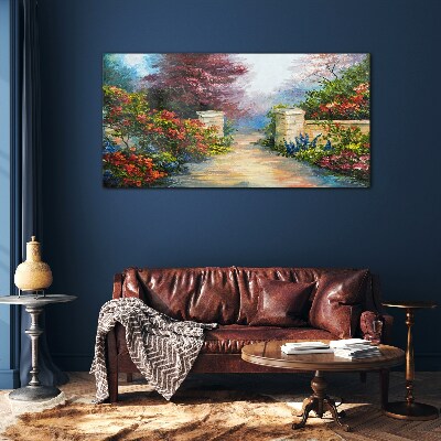 Bild auf glas drucken Ein Blumenparadies in Farben