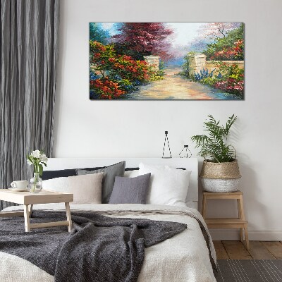 Bild auf glas drucken Ein Blumenparadies in Farben