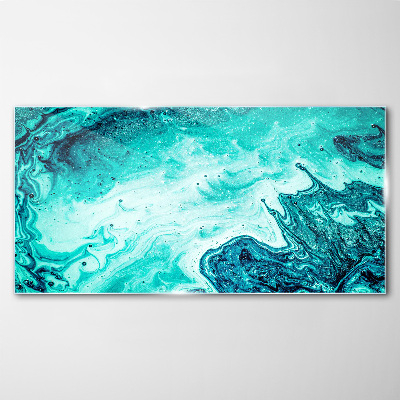 Glasbild Blaue Wellen in den Meerestiefen