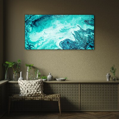 Glasbild Blaue Wellen in den Meerestiefen