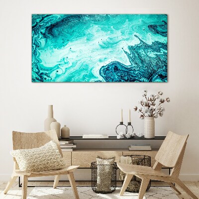 Glasbild Blaue Wellen in den Meerestiefen