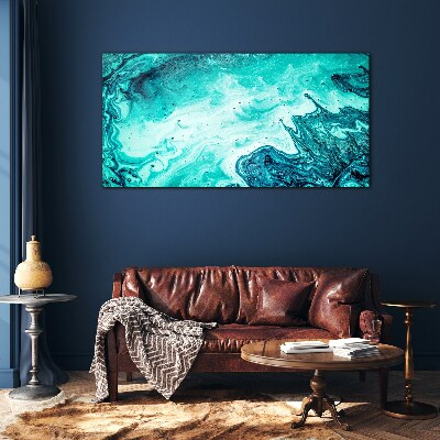 Glasbild Blaue Wellen in den Meerestiefen