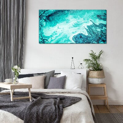 Glasbild Blaue Wellen in den Meerestiefen