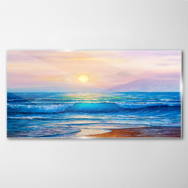 Glasbild Ein ruhiger Morgen am Meer