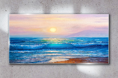 Glasbild Ein ruhiger Morgen am Meer
