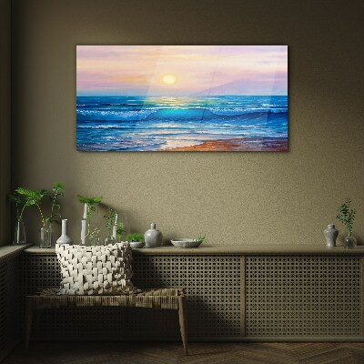 Glasbild Ein ruhiger Morgen am Meer