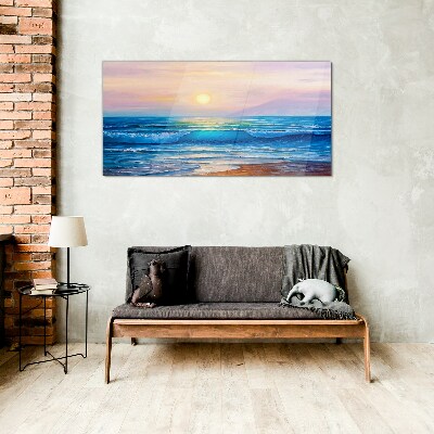 Glasbild Ein ruhiger Morgen am Meer