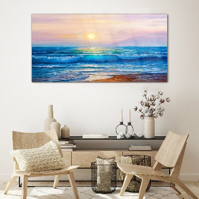 Glasbild Ein ruhiger Morgen am Meer
