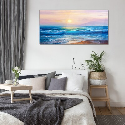 Glasbild Ein ruhiger Morgen am Meer