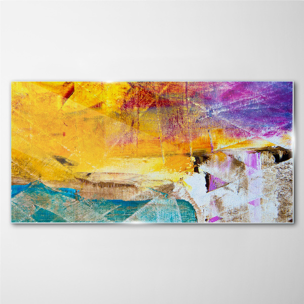 Glasbild Abstrakte Landschaft in intensiven Farben