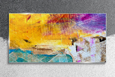 Glasbild Abstrakte Landschaft in intensiven Farben