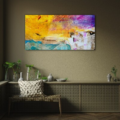 Glasbild Abstrakte Landschaft in intensiven Farben