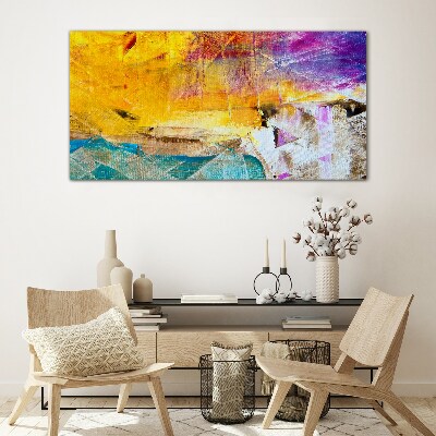 Glasbild Abstrakte Landschaft in intensiven Farben