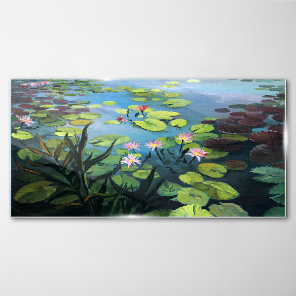 Glasbild Seerosen