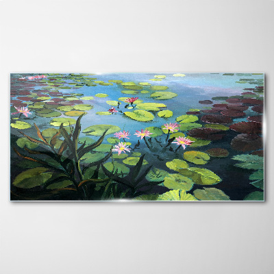 Glasbild Seerosen