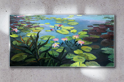 Glasbild Seerosen