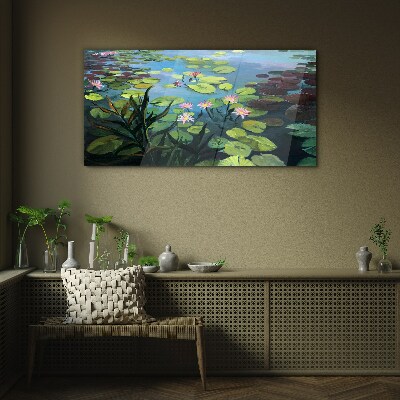 Glasbild Seerosen