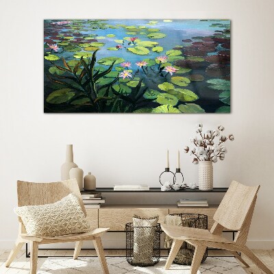 Glasbild Seerosen