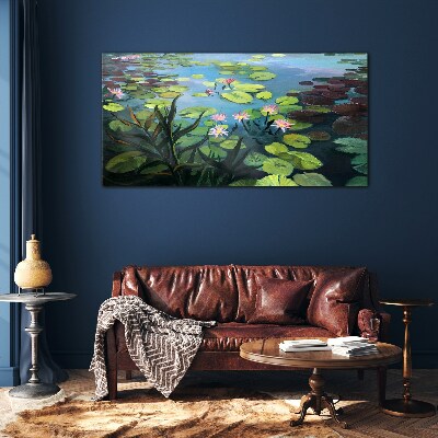 Glasbild Seerosen