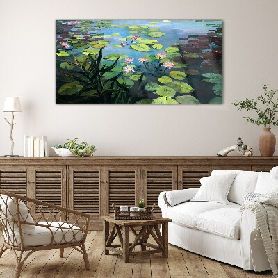 Glasbild Seerosen