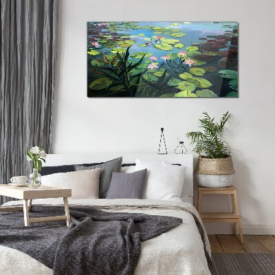 Glasbild Seerosen
