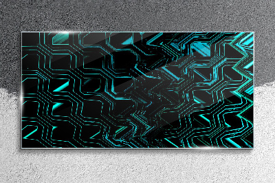 Glasbild Geometrie in Türkistönen