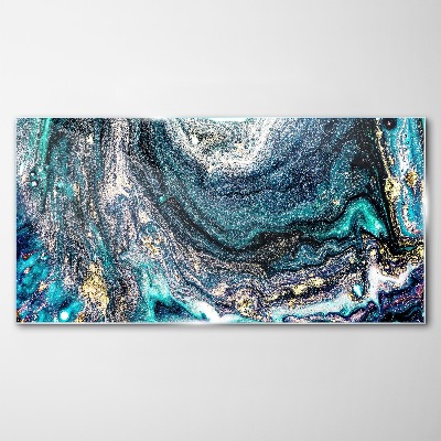 Glas bild Kosmische Wellen in Blautönen