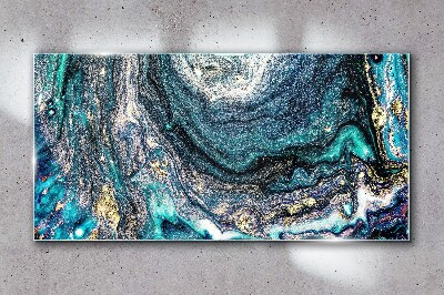 Glas bild Kosmische Wellen in Blautönen