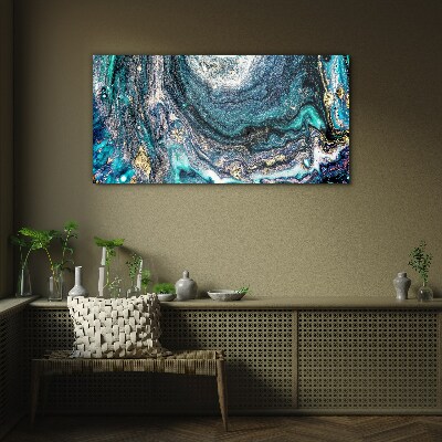 Glas bild Kosmische Wellen in Blautönen