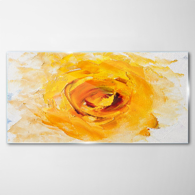 Glasbild Gelbe Rose auf hellem Hintergrund