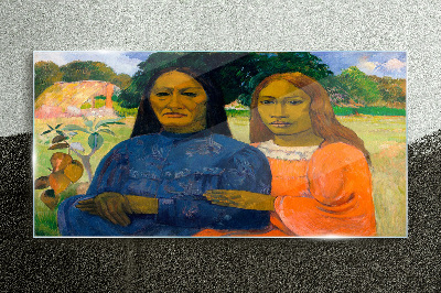 Glasbild Zwei Frauen von Paul Gauguin