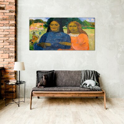 Glasbild Mutter und Tochter in der Natur