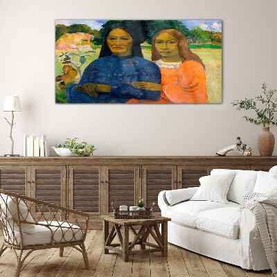 Glasbild Zwei Frauen von Paul Gauguin