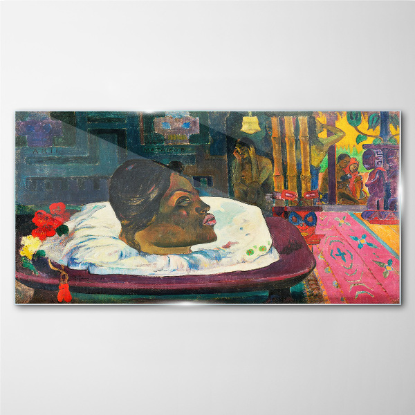 Glasbild Porträt in Pastellfarben
