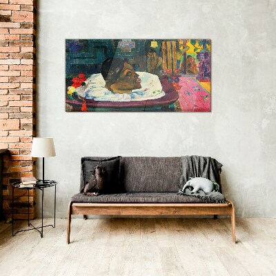 Glasbild Porträt in Pastellfarben