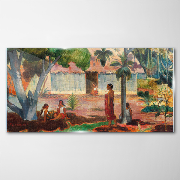 Foto auf glas Tropische Landschaft mit Figuren