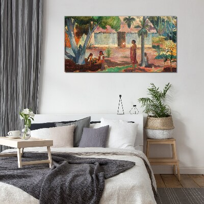 Foto auf glas Tropische Landschaft mit Figuren
