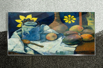 Glasbild Stillleben mit Blumen