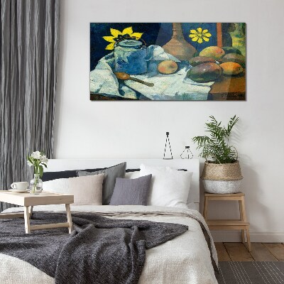 Glasbild Stillleben mit Blumen