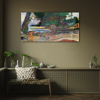 Bild auf glas Tropische Landschaft mit Bäumen