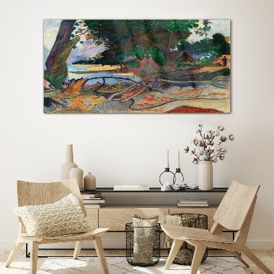 Bild auf glas Tropische Landschaft mit Bäumen