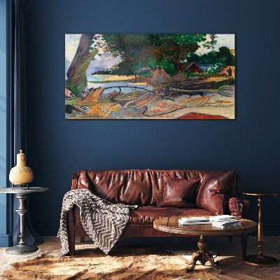 Bild auf glas Tropische Landschaft mit Bäumen