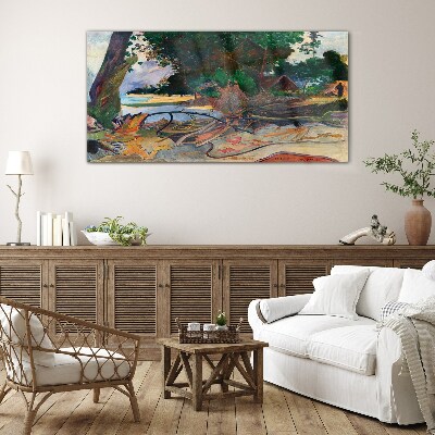 Bild auf glas Tropische Landschaft mit Bäumen