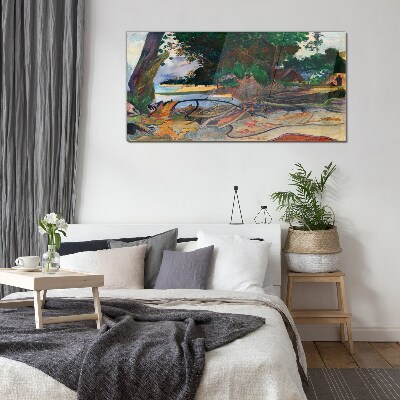 Bild auf glas Tropische Landschaft mit Bäumen
