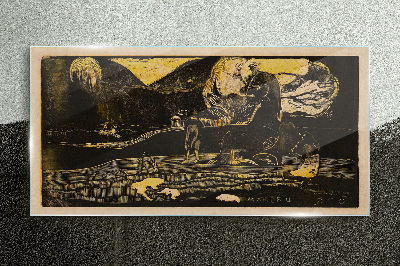 Foto auf glas Goldene Landschaften und geheimnisvolle Gestalten
