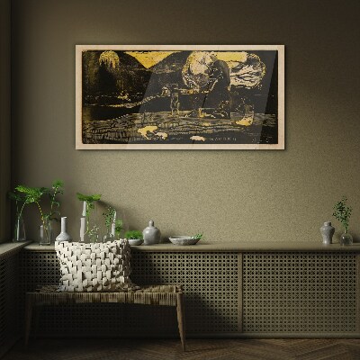 Foto auf glas Goldene Landschaften und geheimnisvolle Gestalten