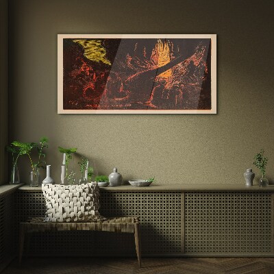 Glasbild Zusammensein am Lagerfeuer