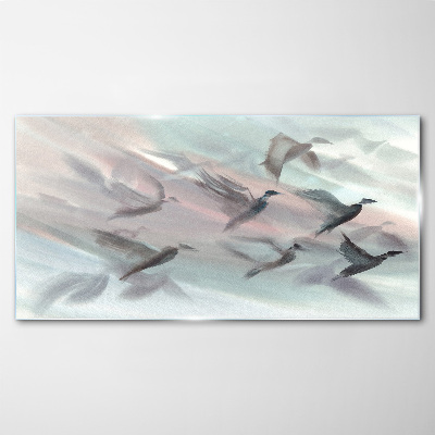 Foto auf glas Vogelflug in pastellfarbener Aura