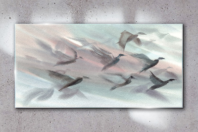 Foto auf glas Vogelflug in pastellfarbener Aura