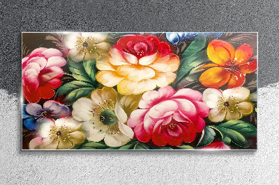 Glasbild Blumenfest der Farben